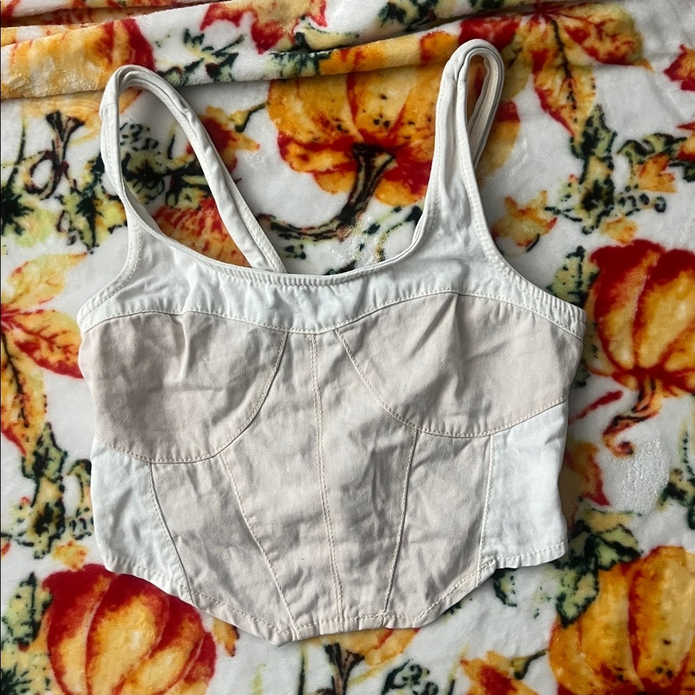 J. Crew Cream Smocked Cotton Top